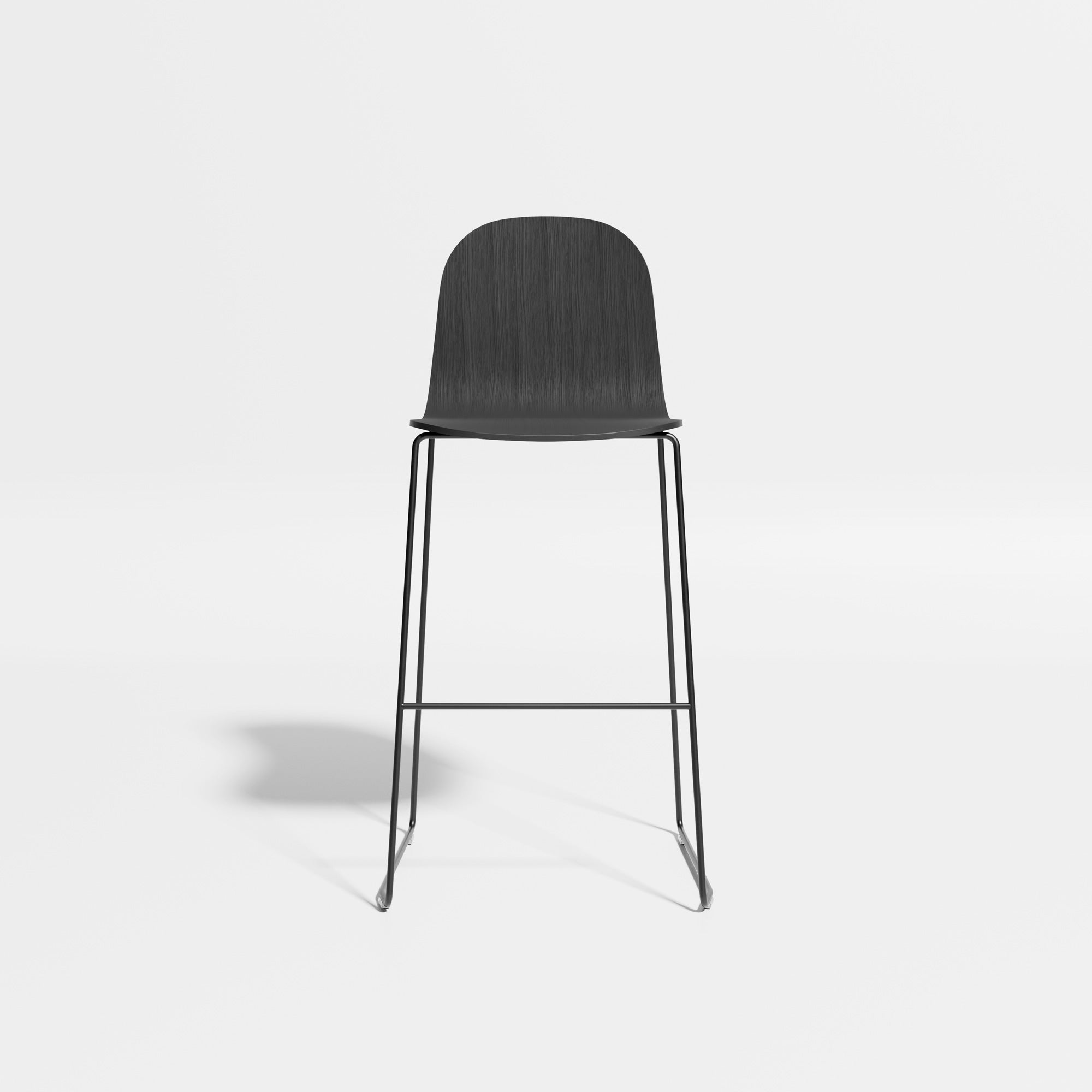 Potato Bar Chair - Sled Base | Bar Stools | Designed by Gibson Karlo | Design By Them ** Black Base/Black Stained Oak