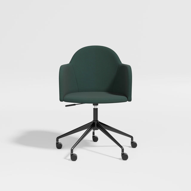 Potato Armchair with Gaslift and Castors | Swivel Dining Office Chair | Gibson Karlo | DesignByThem ** Black Base/Kvadrat Autumn 0971