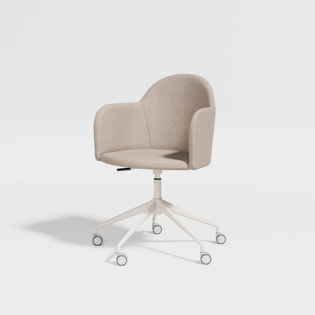 Potato Armchair with Gaslift and Castors | Swivel Dining Office Chair | Gibson Karlo | DesignByThem ** Bone Base/Kvadrat Autumn 0331