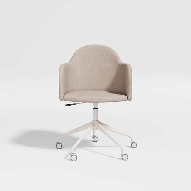 Potato Armchair with Gaslift and Castors | Swivel Dining Office Chair | Gibson Karlo | DesignByThem ** Bone Base/Kvadrat Autumn 0331