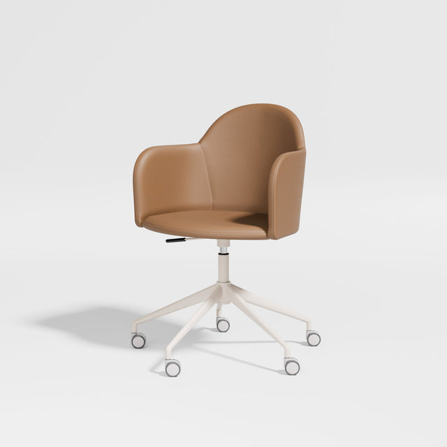 Potato Armchair with Gaslift and Castors | Swivel Dining Office Chair | Gibson Karlo | DesignByThem ** Bone Base/Knoll Prairie 027