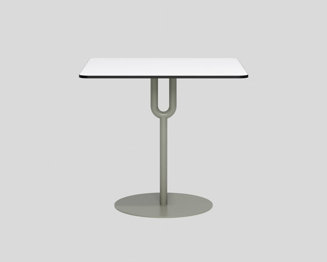 Piper Pedestal Table - Square | Pale Eucalypt Base | White Top | Dining and Meeting Tables | Designed by Gibson Karlo | Design By Them