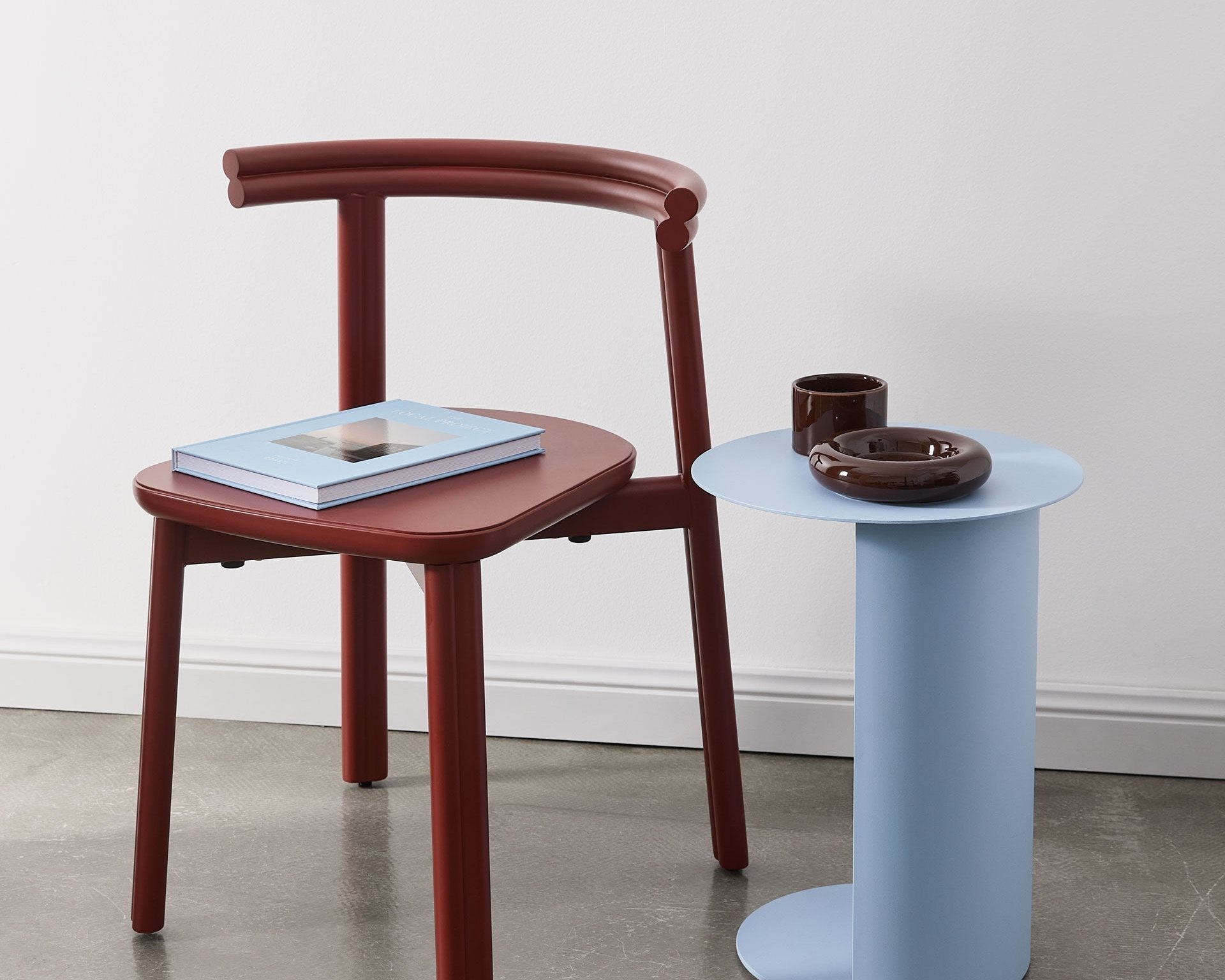 Twill Metal Chair & Pillar Round Side Table by Gibson Karlo | Overlay Runner by Danielah Martinez | Design By Them