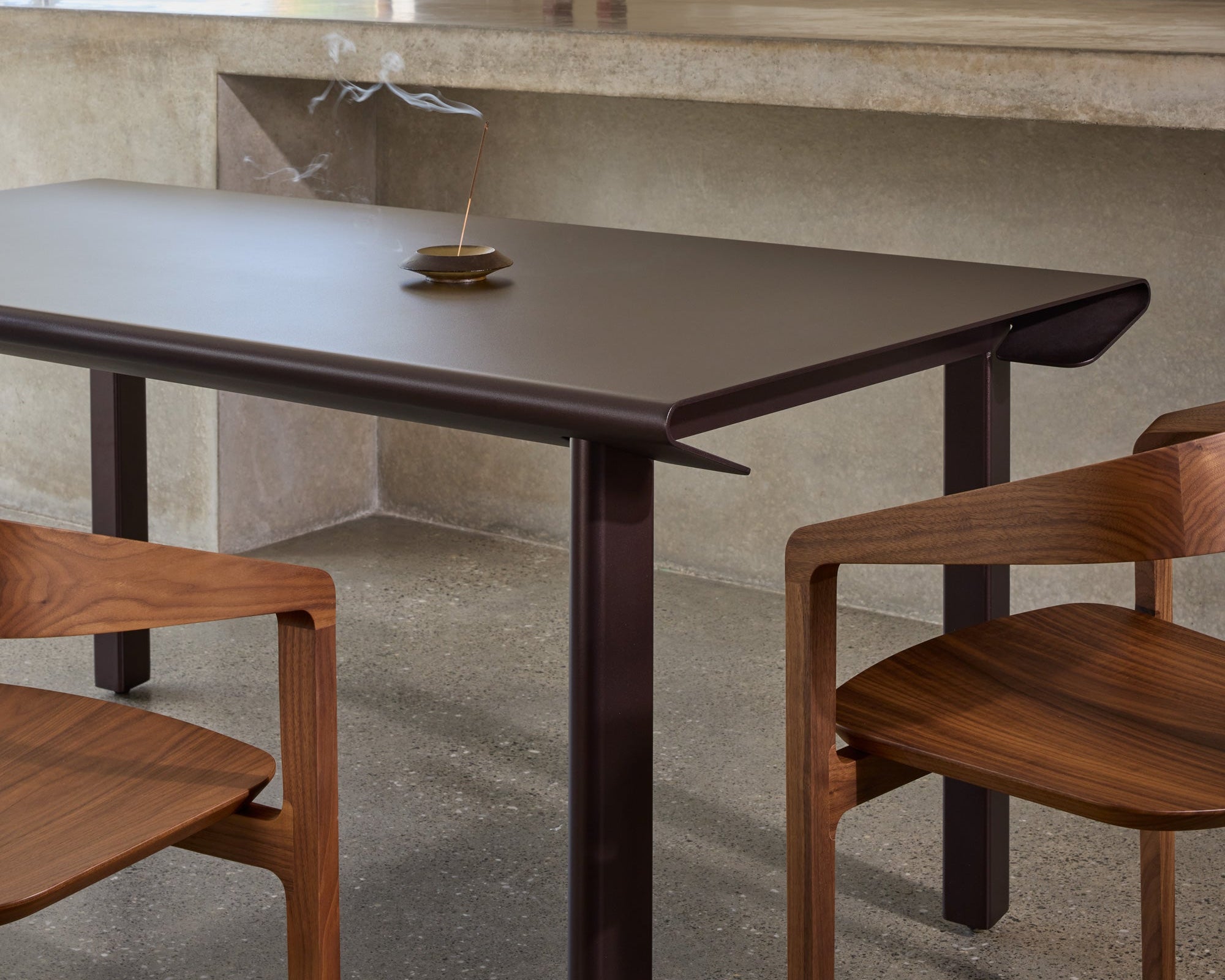 Sail Table | Textured Dark Bronze | Powder Coated Aluminium | Dining and Meeting Table | Designed in Australia | Tom Fereday | Design By Them