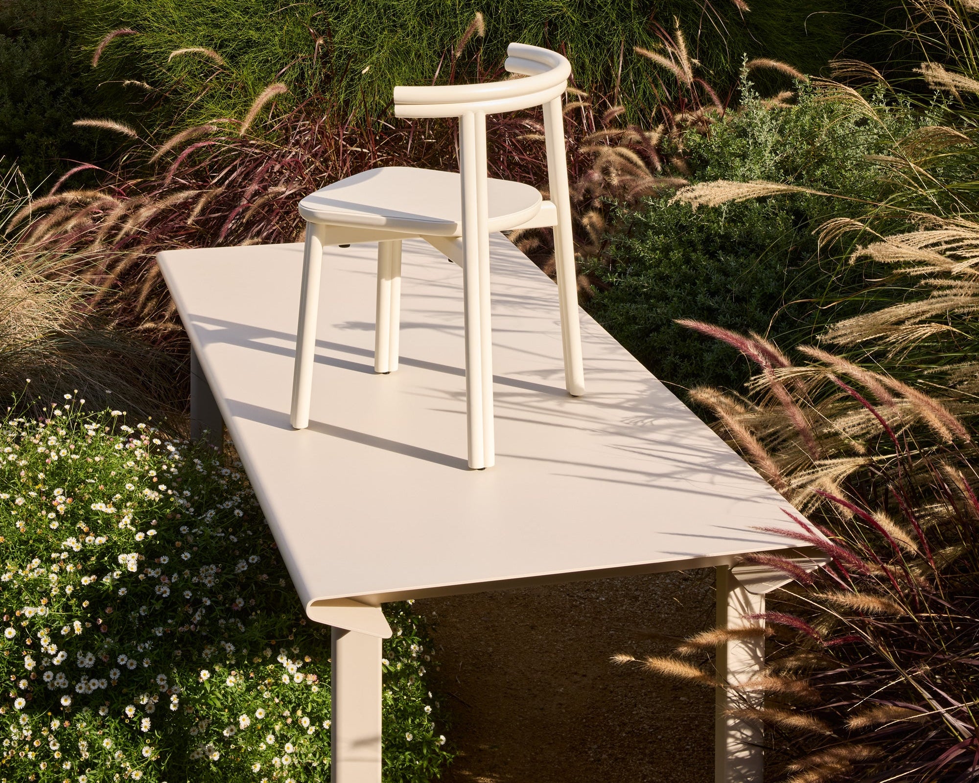 Sail Table | Textured Bone | Powder Coated Aluminium | Indoor and Outdoor Table | Designed in Australia | Tom Fereday | Design By Them