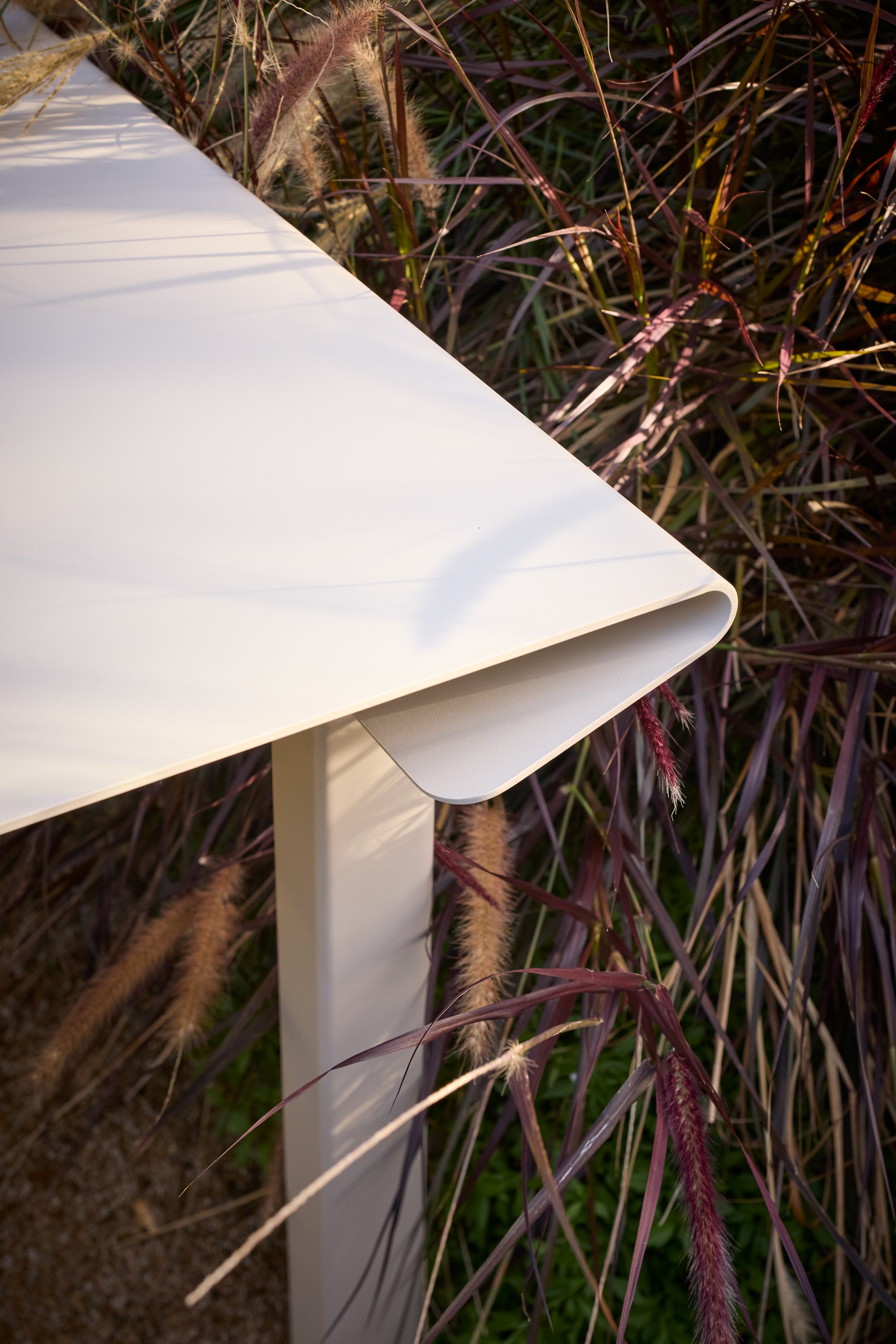 Sail Table | Textured Bone | Powder Coated Aluminium | Indoor and Outdoor Table | Designed in Australia | Tom Fereday | Design By Them