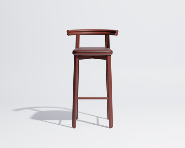 Twill Metal Bar Chair Upholstered | Gibson Karlo | Design By Them | Rust Red / Knoll Prairie 038