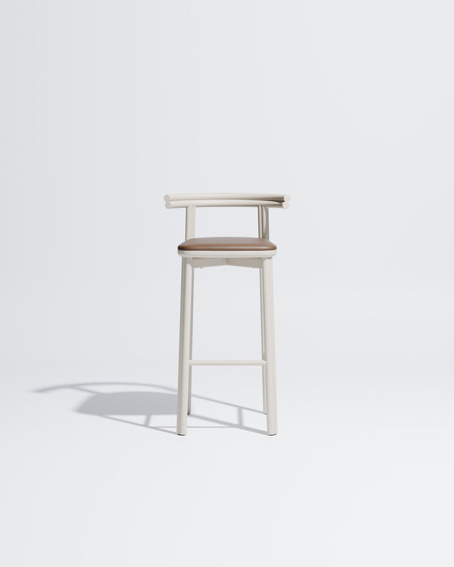 Twill Metal Bar Chair Upholstered | Gibson Karlo | DesignByThem ** Soft White / Knoll Prairie - 027 (Outdoor Suitable)