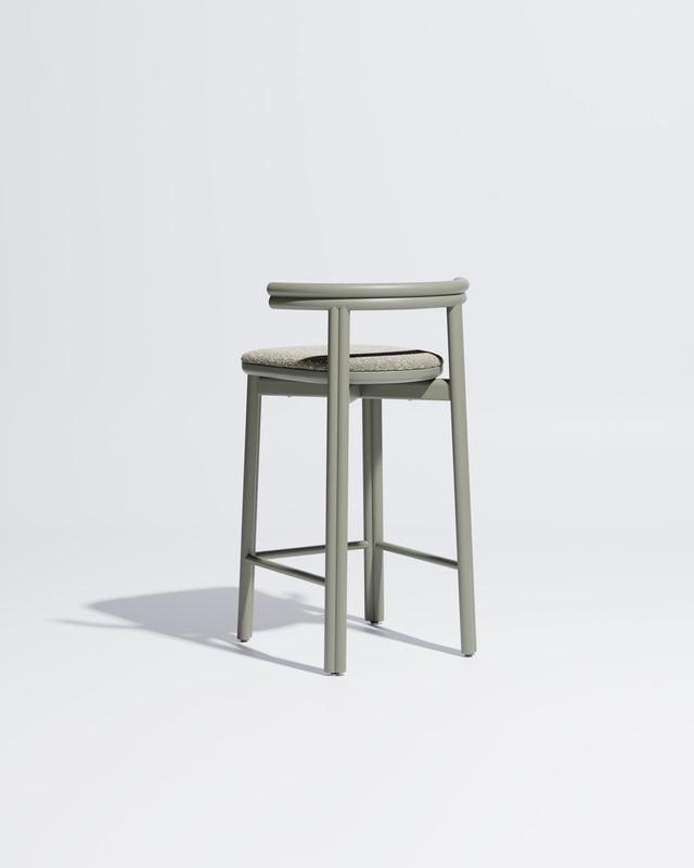 Twill Metal Counter Chair Upholstered | Gibson Karlo | DesignByThem ** Pale Eucalypt / Kvadrat Zero - 002 (Indoor Only)