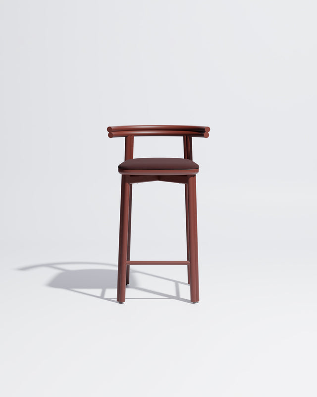 Twill Metal Counter Chair Upholstered | Gibson Karlo | DesignByThem ** Rust Red / Maharam Merit - 039 (Indoor Only)
