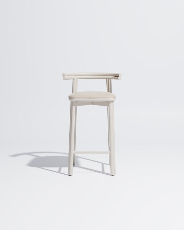 Twill Metal Counter Chair Upholstered | Gibson Karlo | DesignByThem ** Soft White / Maharam Merit - 030 (Indoor Only)