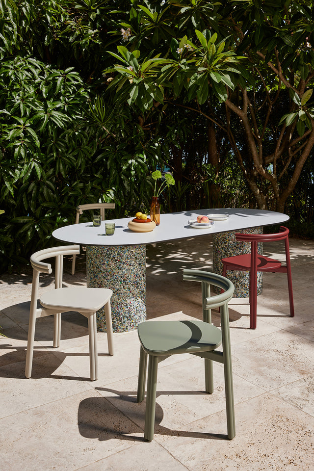 Confetti Dining Table | 100% Recycled Plastic Indoor/Outdoor Furniture Ellipse Top | DesignByThem | GibsonKarlo