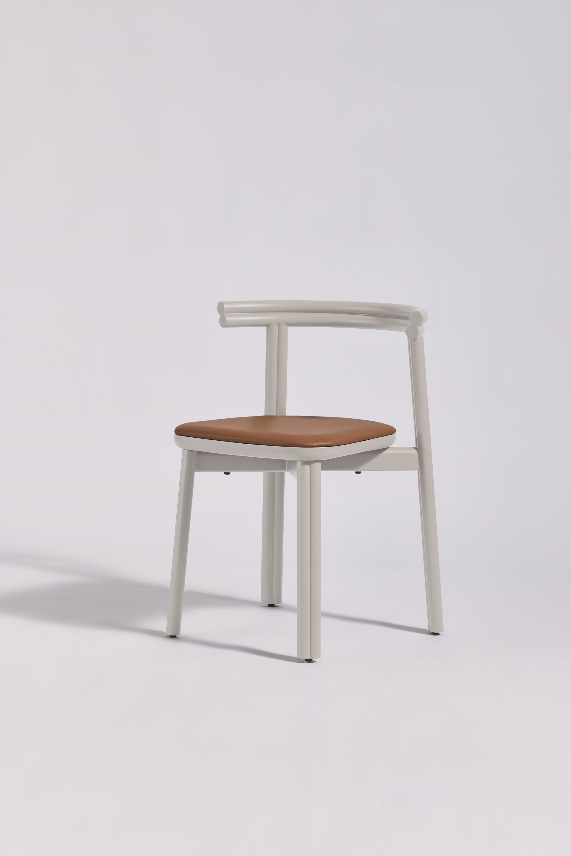 Twill Metal Chair Upholstered Seat | Silk Grey Metal Dining Chair | GibsonKarlo | DesignByThem ** HF2 Maharam Lariat (Vinyl) 001 Camel
