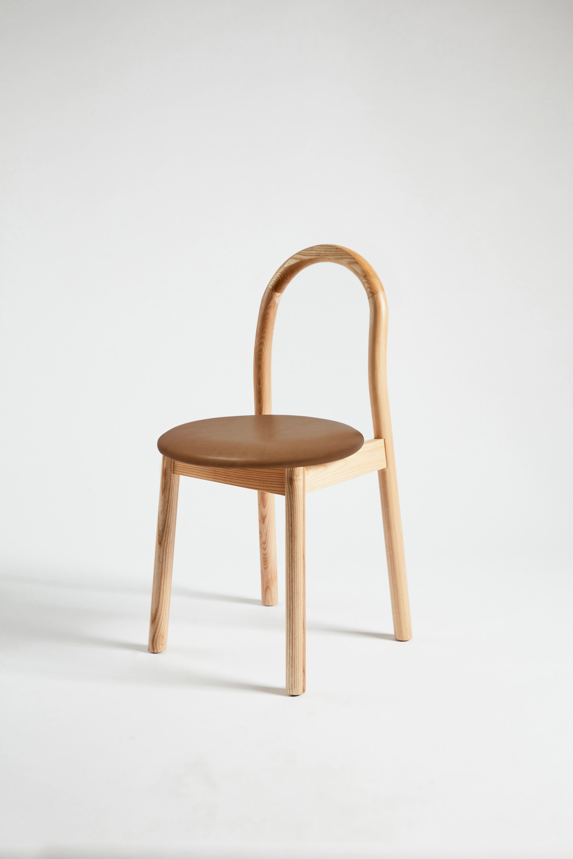 Bobby Chair Upholstered | Black Timber Wooden Dining Chair | Daniel Tucker | DesignByThem **  HF2 Maharam Lariat (Vinyl) 001 Camel / Ash Solid