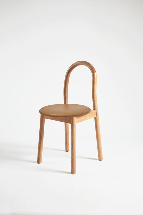 Bobby Chair Upholstered | Black Timber Wooden Dining Chair | Daniel Tucker | DesignByThem **  HF2 Maharam Lariat (Vinyl) 001 Camel Solid