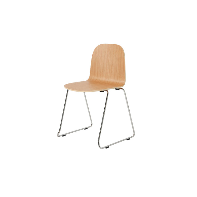 Potato Chair - Oak - Chrome Sled Base - Archive Store