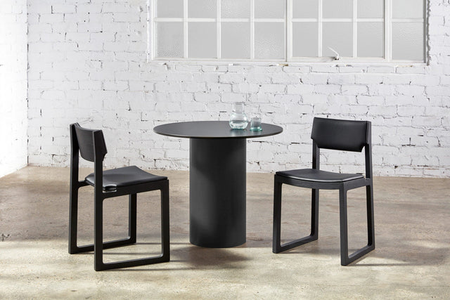 Dial Table Black with Cub Chairs | Pedestal Indoor Outdoor Round Table | DesignByThem | Gallery