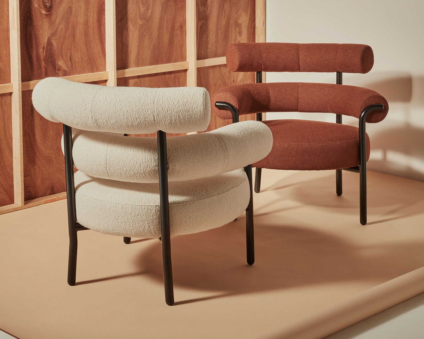 Olio Armchair by Christina Bricknell and Gibson Karlo | Round Upholstered Chair Steel Frame | Design By Them | Gallery