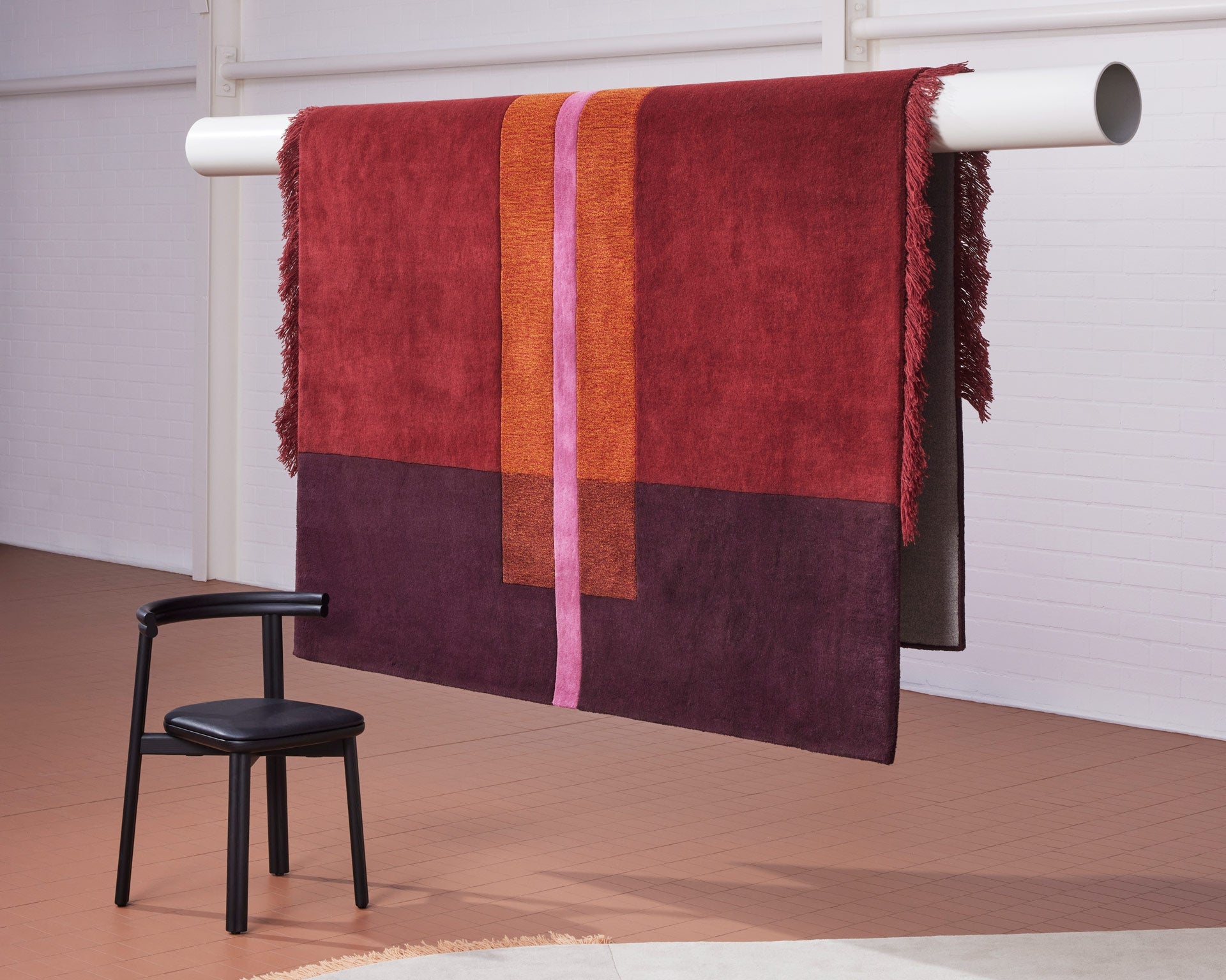 Overlay Rugs | Rectangle Burgundy | Fringed Geometric Rug | Danielah Martinez | Design By Them