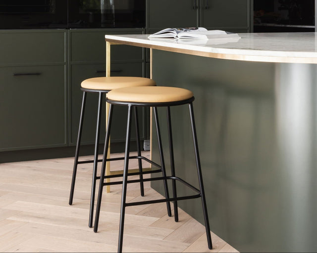 Piper Bar Stool Leather Seat Pad | Under the Elms Trees | DesignByThem 