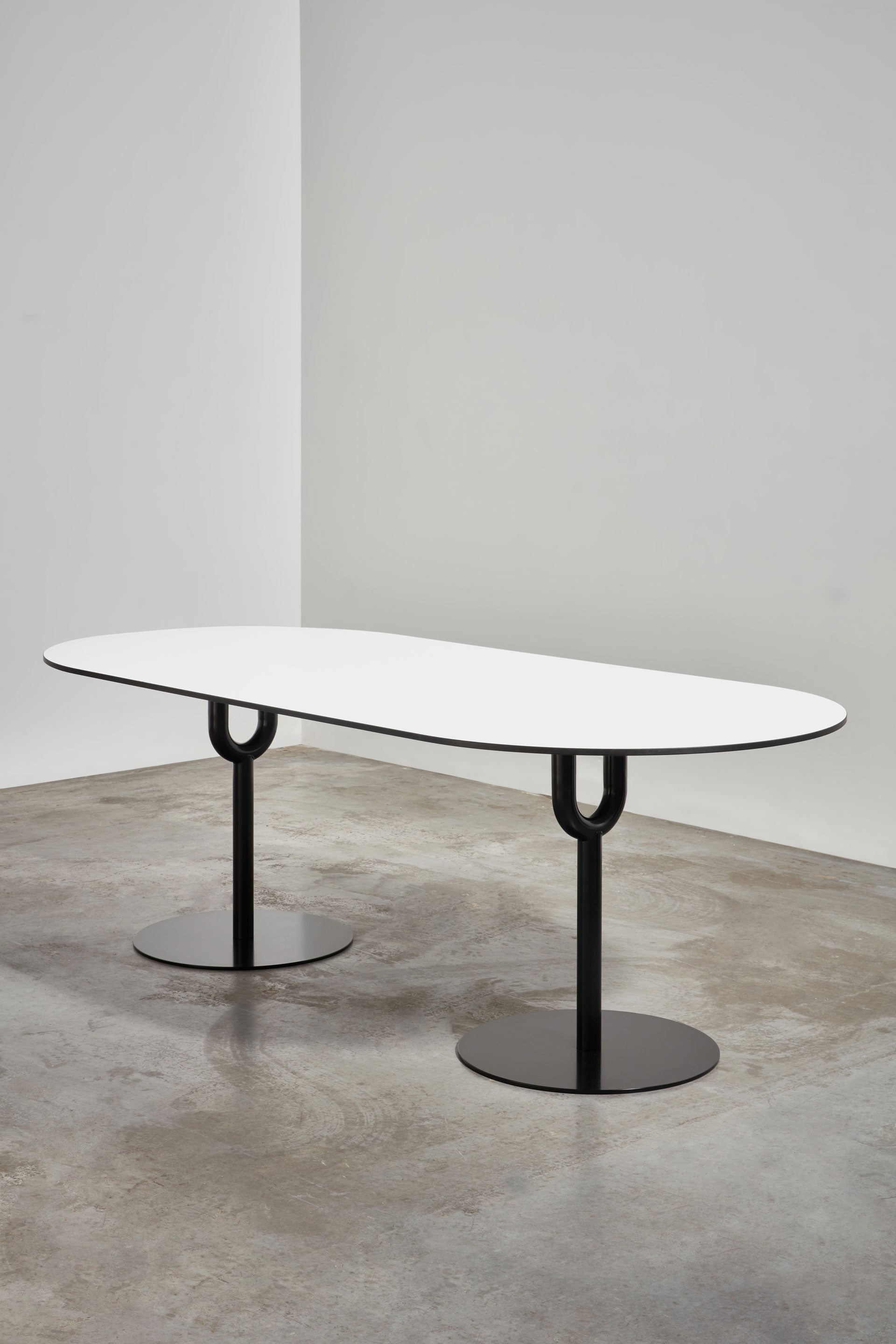 Piper Dining Pedestal Table | Indoor Outdoor Steel Dining Table | GibsonKarlo | DesignByThem