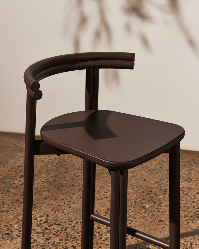 Twill Bar Chair - Metal Upholstered | Chocolate Brown | Gibson Karlo | Design By Them