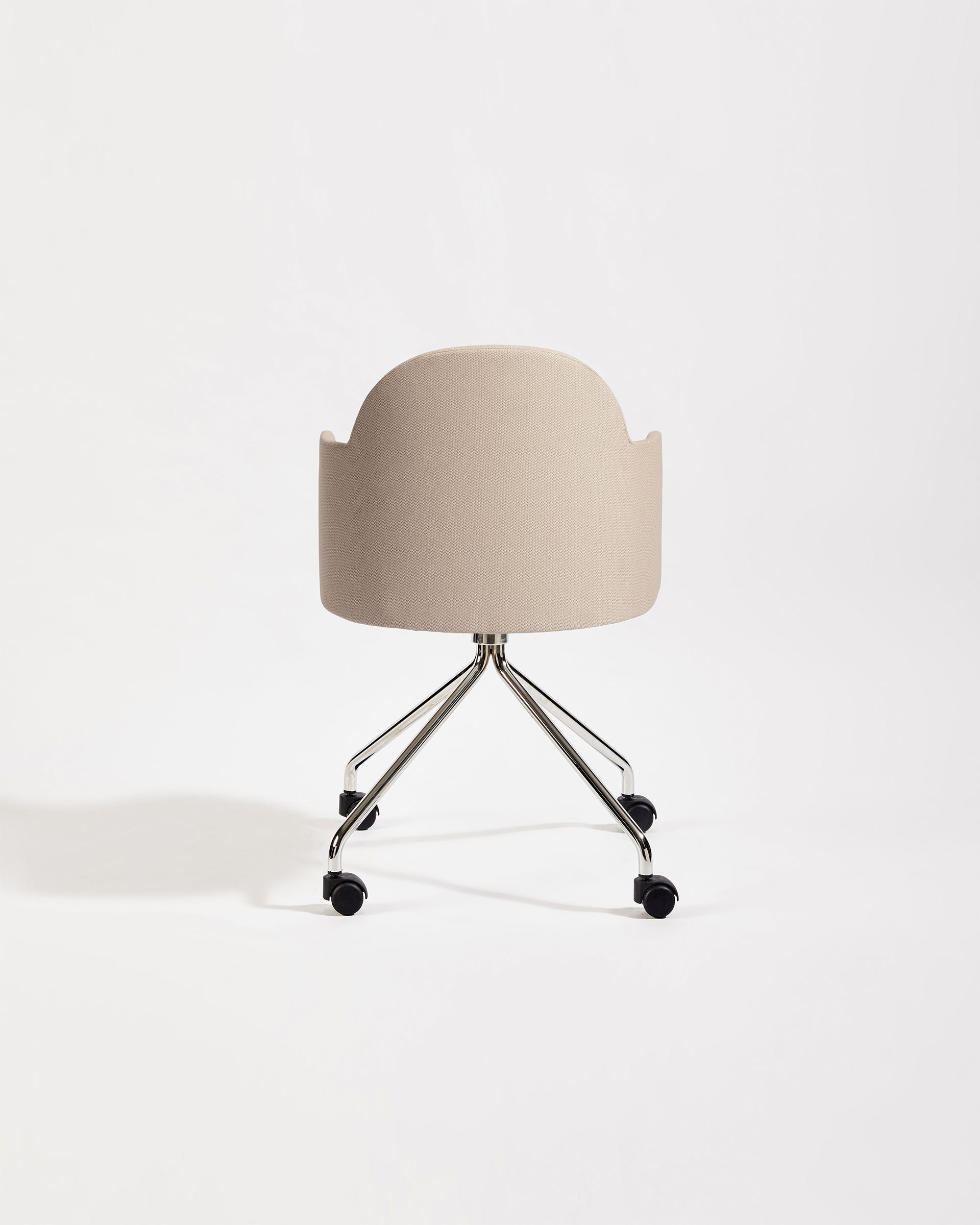 Potato Armchair Swivel with Castors Chrome Base | Office or Dining Tub Chair | Gibson Karlo | DesignByThem ** HF2 Messenger - 078 Tusk