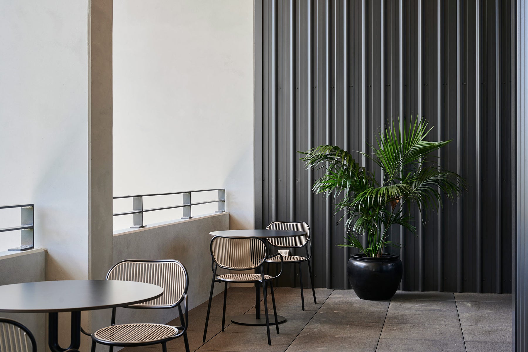 Piper Chair Black Beige | Indoor Outdoor | The Henry Retirement Village | DesignByThem | Gallery