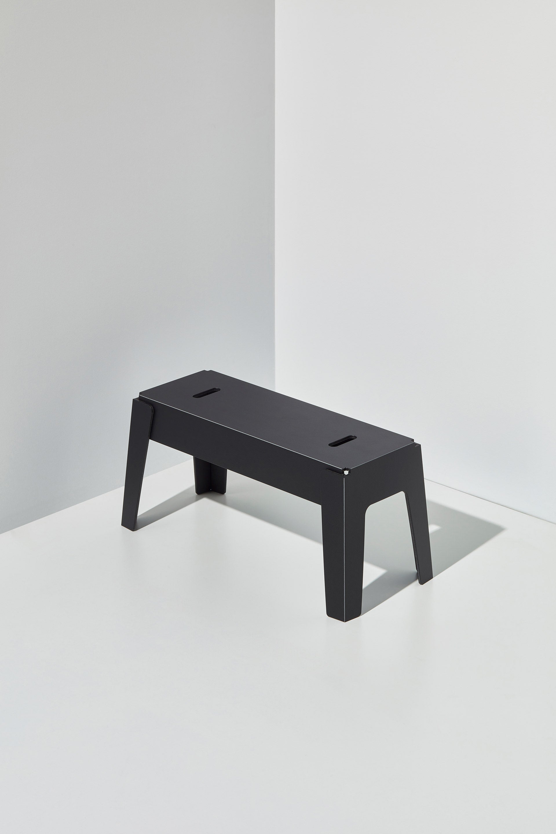 Black Butter Bench | 80% Recycled Plastic Indoor Outdoor Furniture | Nicholas Karlovasitis & Sarah Gibson | DesignByThem
