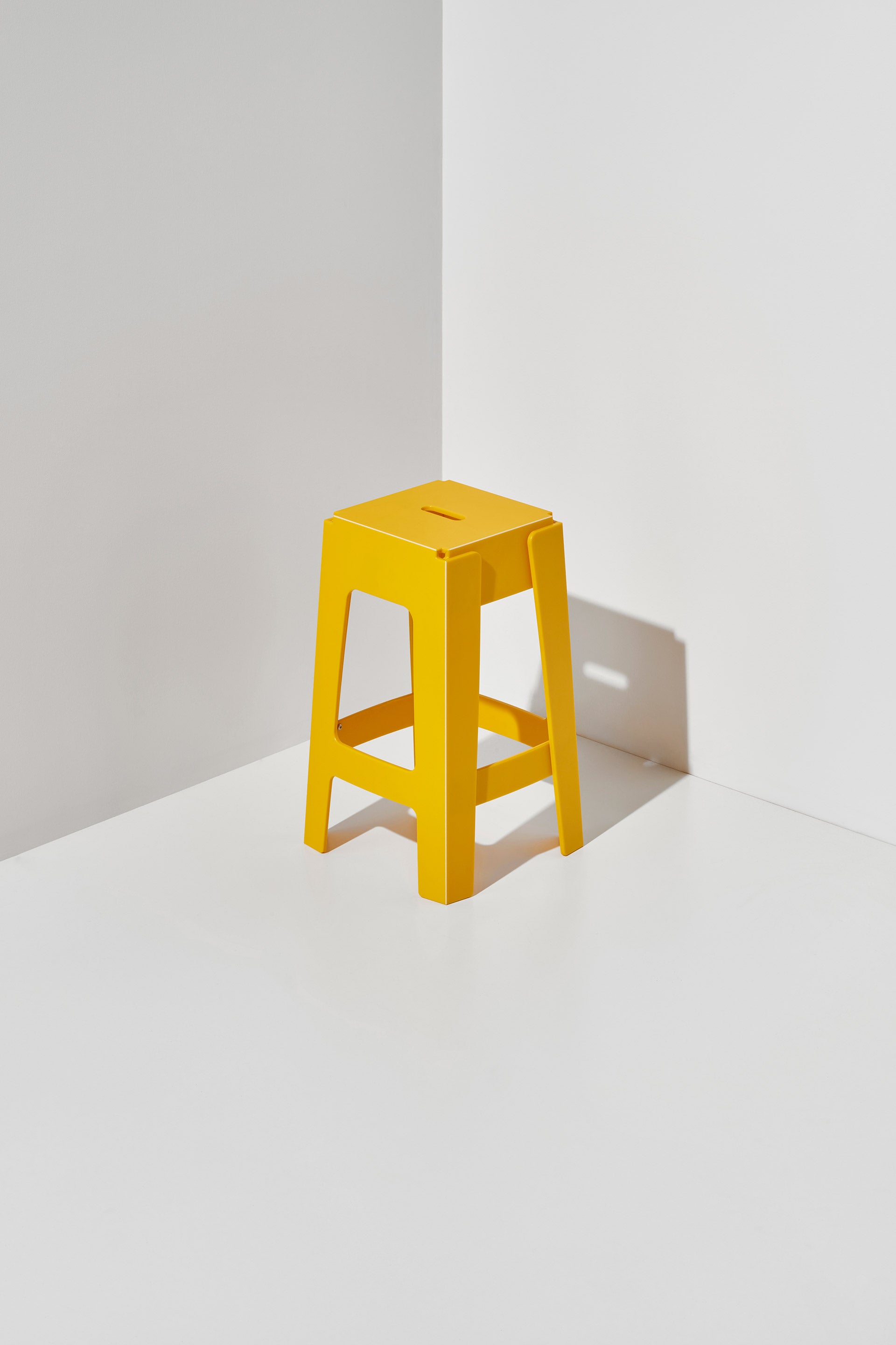 Yellow Butter Bar Stool | 80% Recycled Plastic Indoor Outdoor Furniture | Nicholas Karlovasitis & Sarah Gibson | DesignByThem