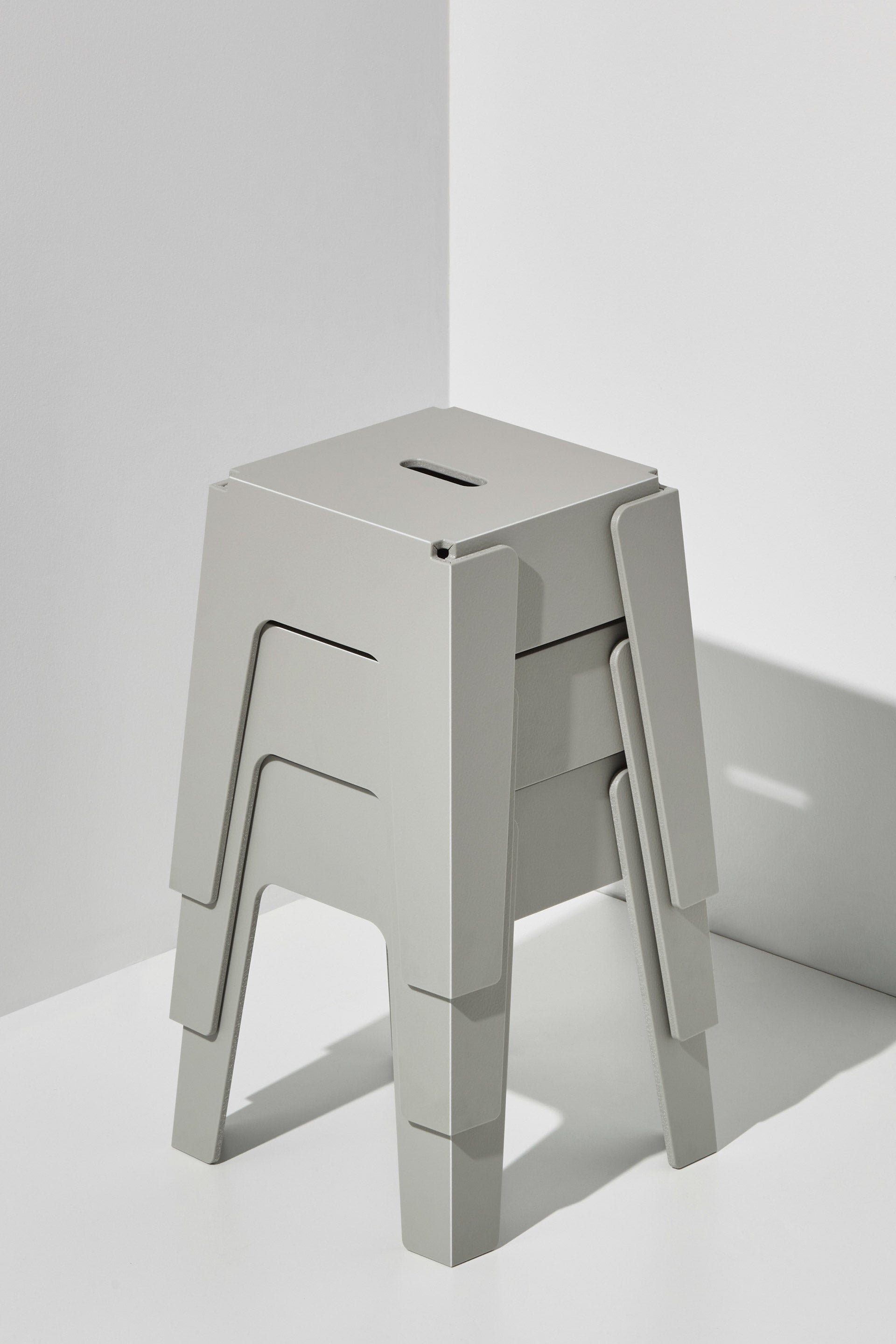 Grey Butter Stool | 80% Recycled Plastic Indoor Outdoor Furniture | Nicholas Karlovasitis & Sarah Gibson | DesignByThem