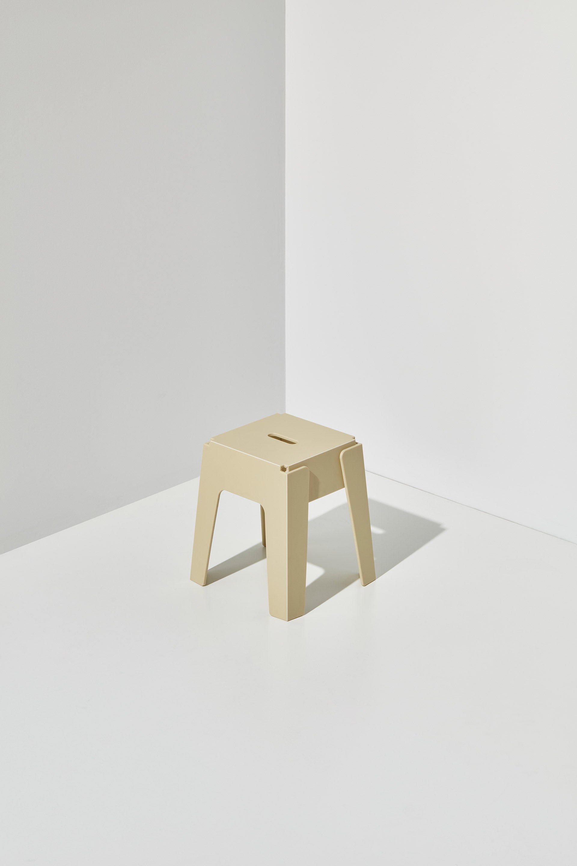 Beige Butter Stool | 80% Recycled Plastic Indoor Outdoor Furniture | Nicholas Karlovasitis & Sarah Gibson | DesignByThem