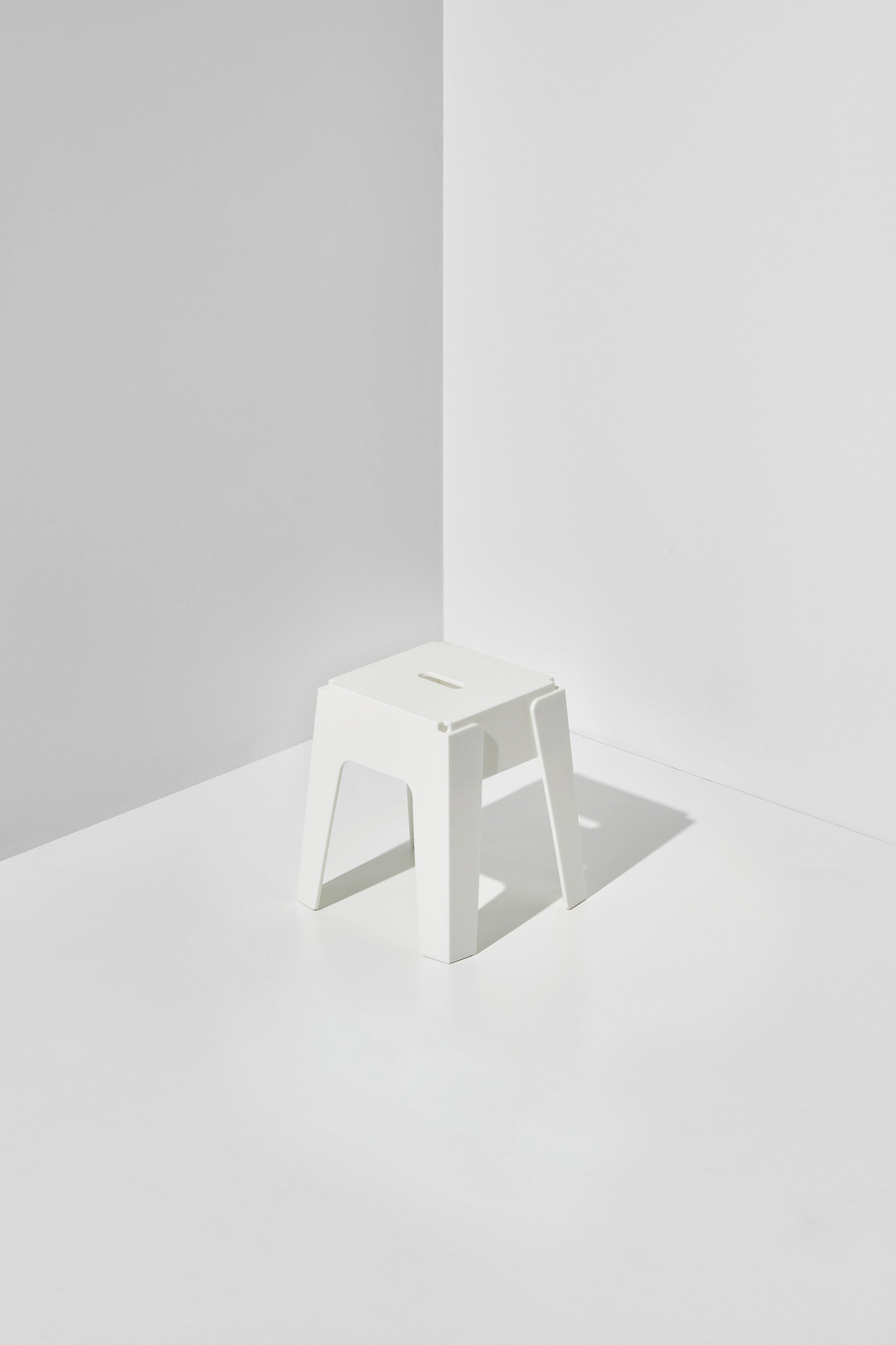 White Butter Stool | 80% Recycled Plastic Indoor Outdoor Furniture | Nicholas Karlovasitis & Sarah Gibson | DesignByThem