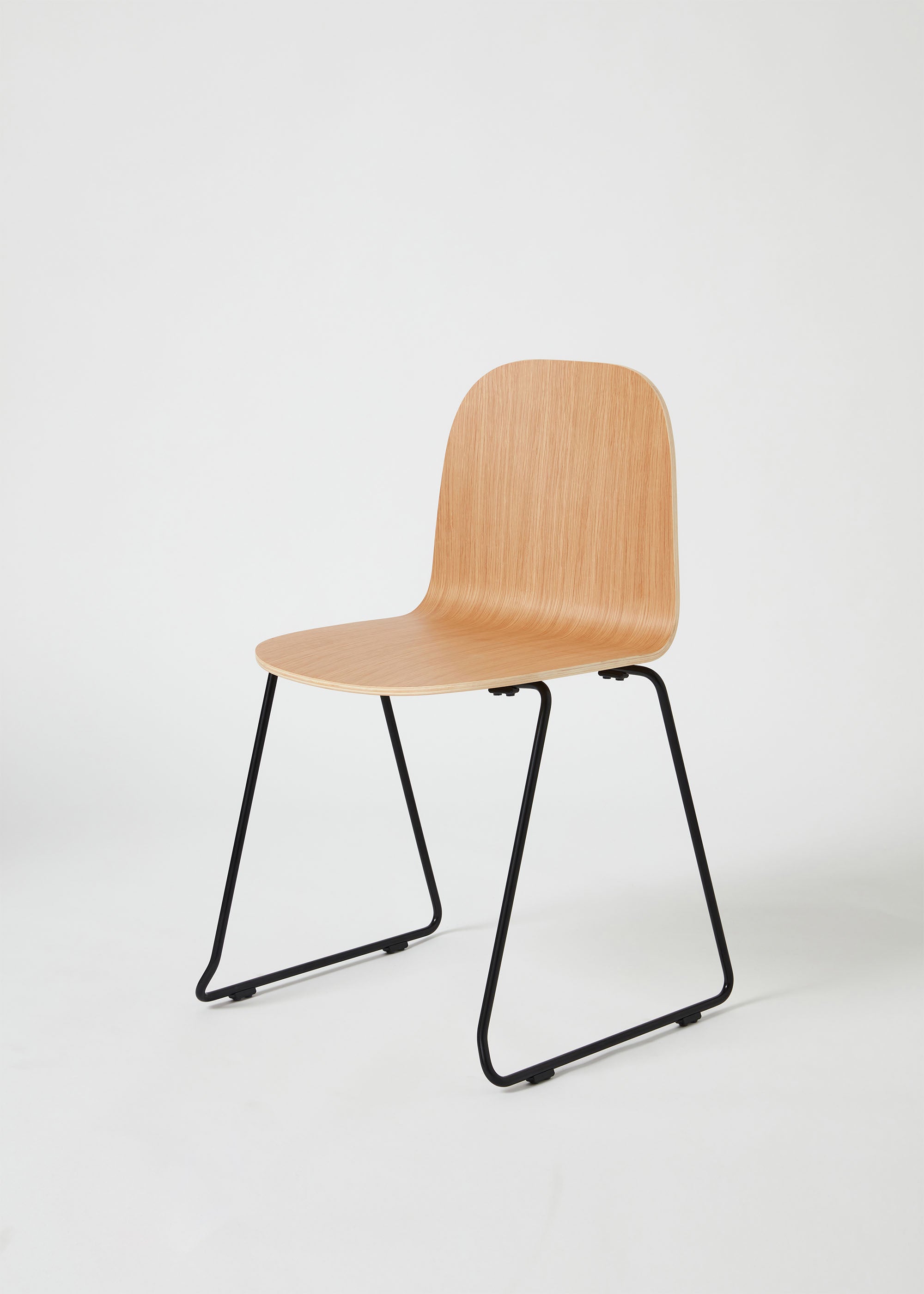 Potato Chair | Stacking Sled Timber & Upholstered Dining Office Chair with Handle | GibsonKarlo | DesignByThem 