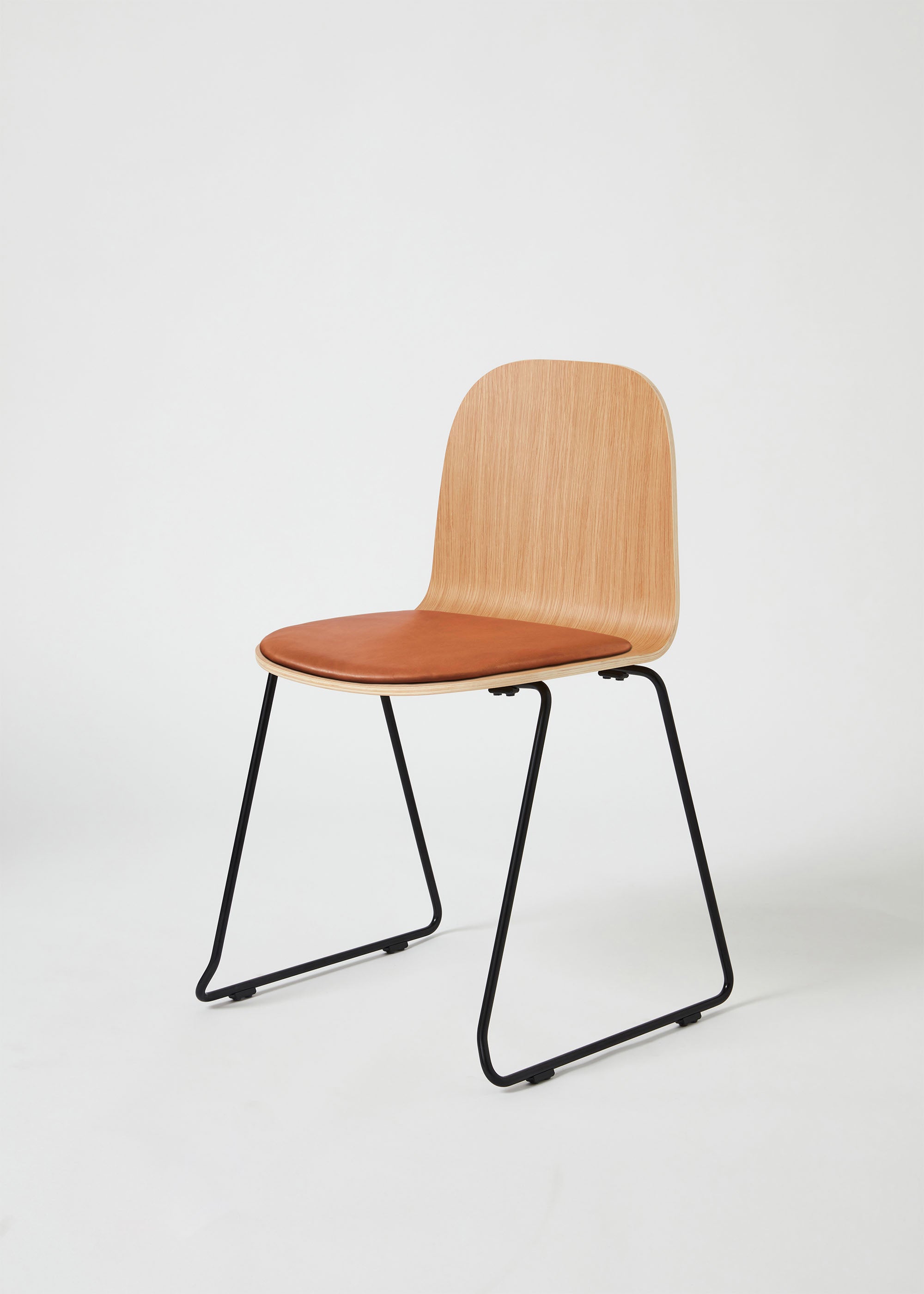 Potato Chair | Stacking Sled Timber & Upholstered Dining Office Chair with Handle | GibsonKarlo | DesignByThem 
