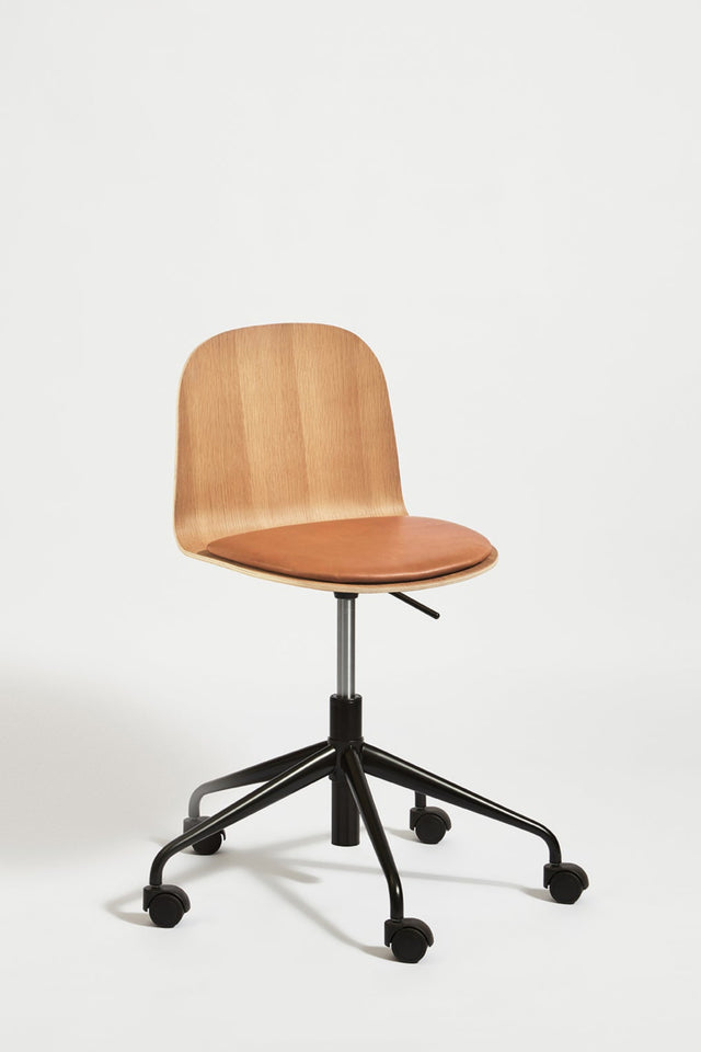 Potato Chair | Swivel Gaslift & Timber Dining Office Chair with Handle | GibsonKarlo | DesignByThem