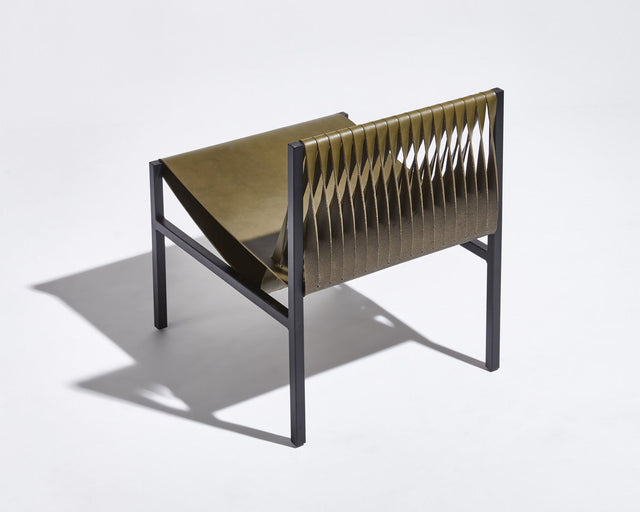 DL Lounge Chair by Dion Lee, Sarah Gibson & Nicholas Karlovasitis | Saddle Leather & Metal | DesignByThem
