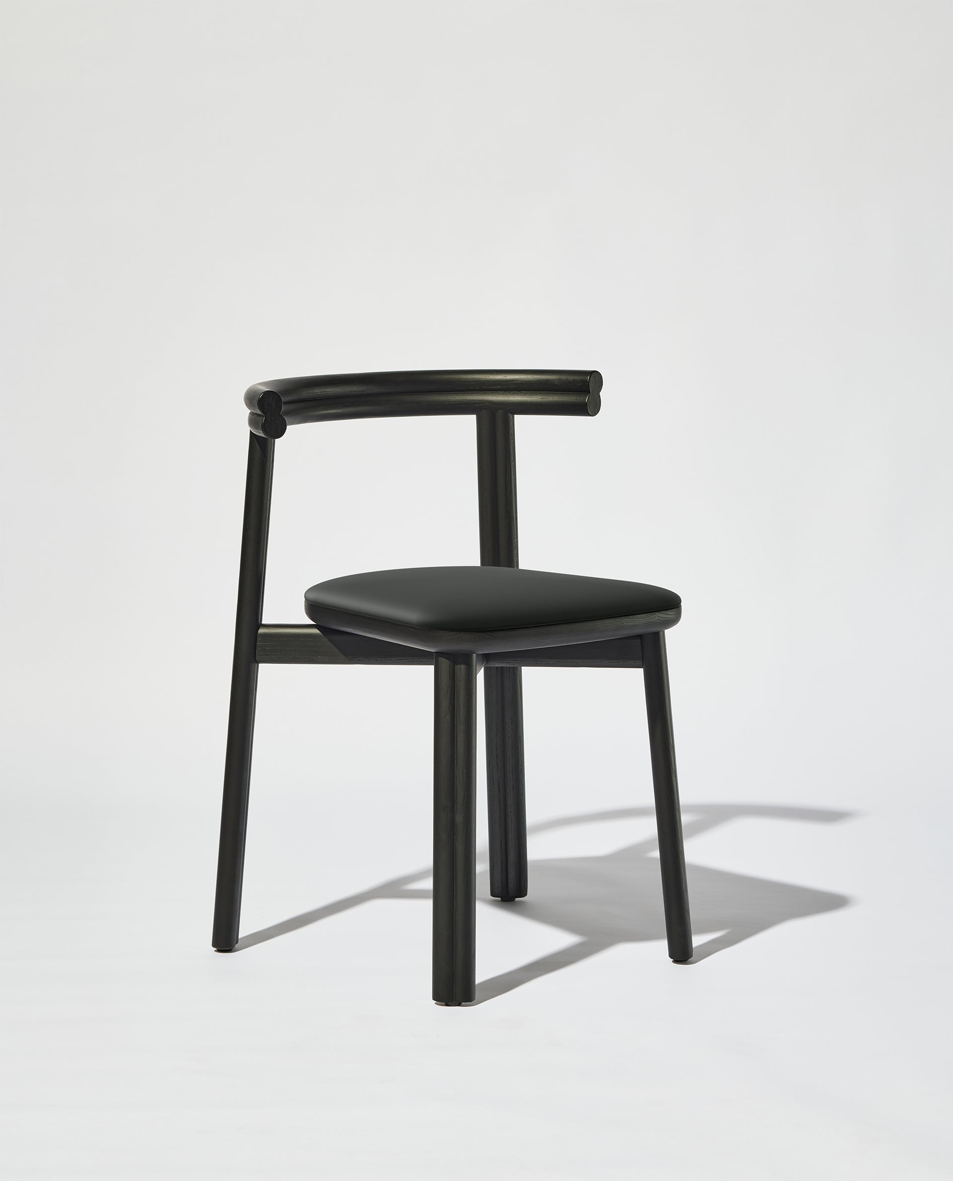 Twill Chair Upholstered Seat | Black Timber Dining Chair | GibsonKarlo | DesignByThem ** HL1 Leather Primary BA90 Black