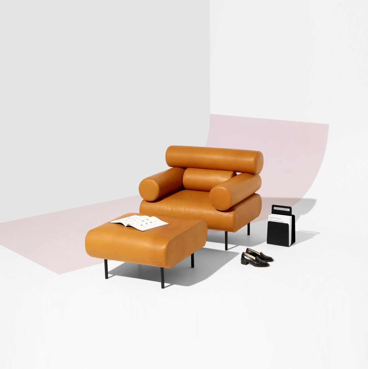 Cabin Ottoman | Lounge Seats | Nicholas Karlovasitis & Sarah Gibson | DesignByThem ** Custom Leather Ranchero - Whisky