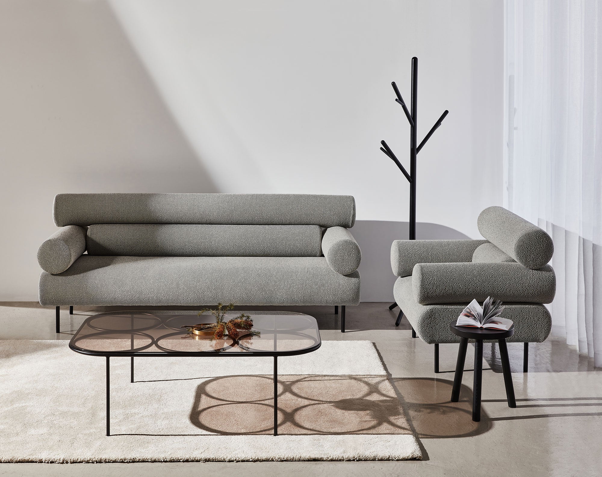 Kvadrat Colline Cabin Lounge & Armchair, Chapel Coffee Table, Stem Coat Stand, Partridge Stool DesignByThem | Gallery