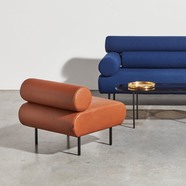 Cabin Seat by Gibson Karlo | DesignByThem | Fabric & Leather Upholstered Lounge ** Custom Ranchero Leather - Whisky