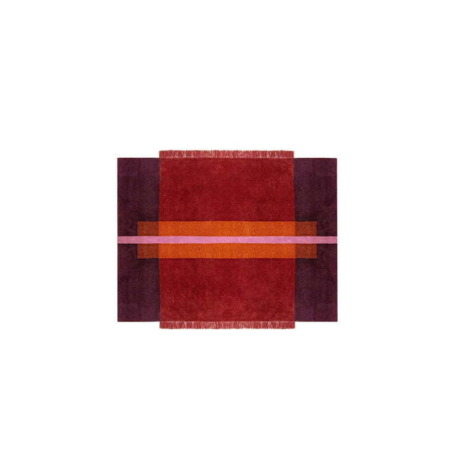 Overlay Rugs | Rectangle Burgundy | Fringed Geometric Rug | Danielah Martinez | DesignByThem