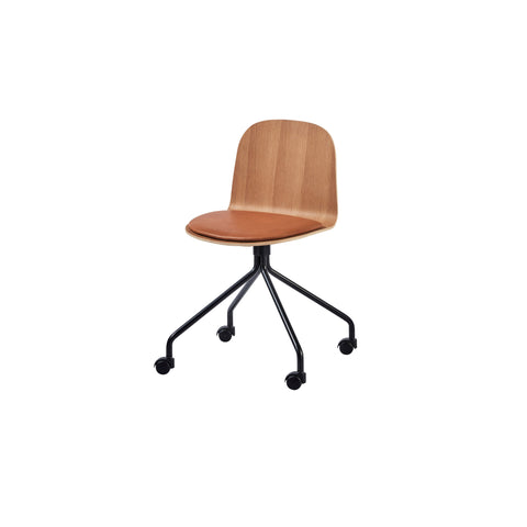 Potato Chair - Oak + Seat Pad - Swivel with Castors