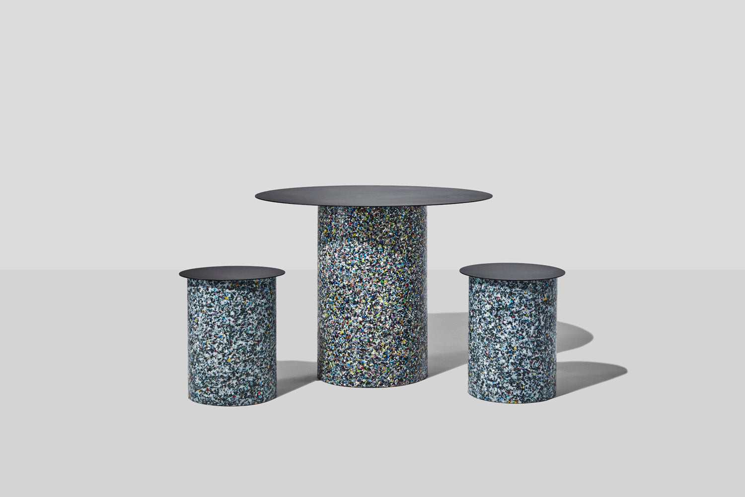 Confetti Round Dining Table | 100% Recycled Plastic Indoor/Outdoor Furniture Pedestal Base | DesignByThem | GibsonKarlo | Gallery