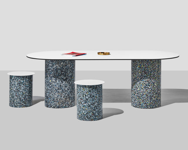 Confetti Dining Table | 100% Recycled Plastic Indoor/Outdoor Furniture Ellipse Top | DesignByThem | GibsonKarlo | Gallery