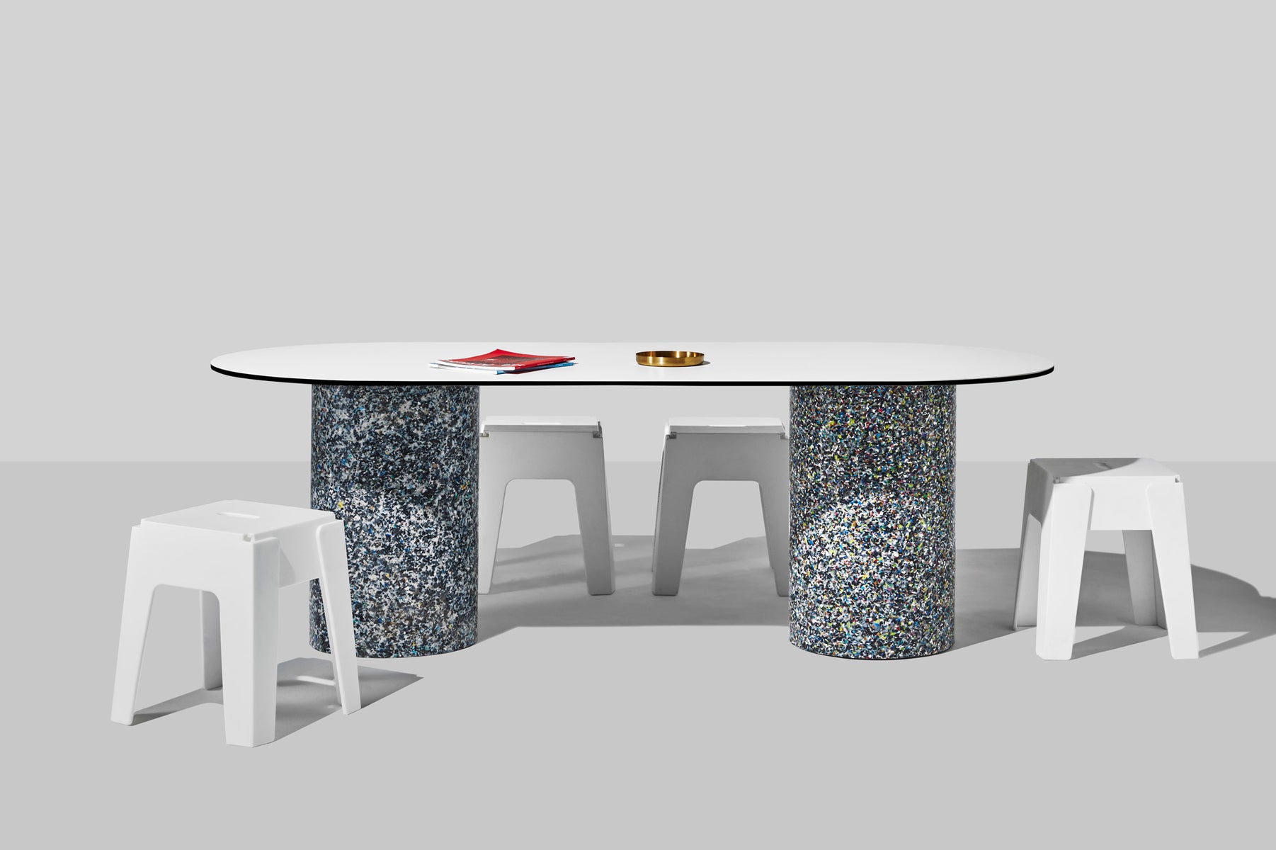 Confetti Dining Table | 100% Recycled Plastic Indoor/Outdoor Furniture Ellipse Top | DesignByThem | GibsonKarlo | Gallery