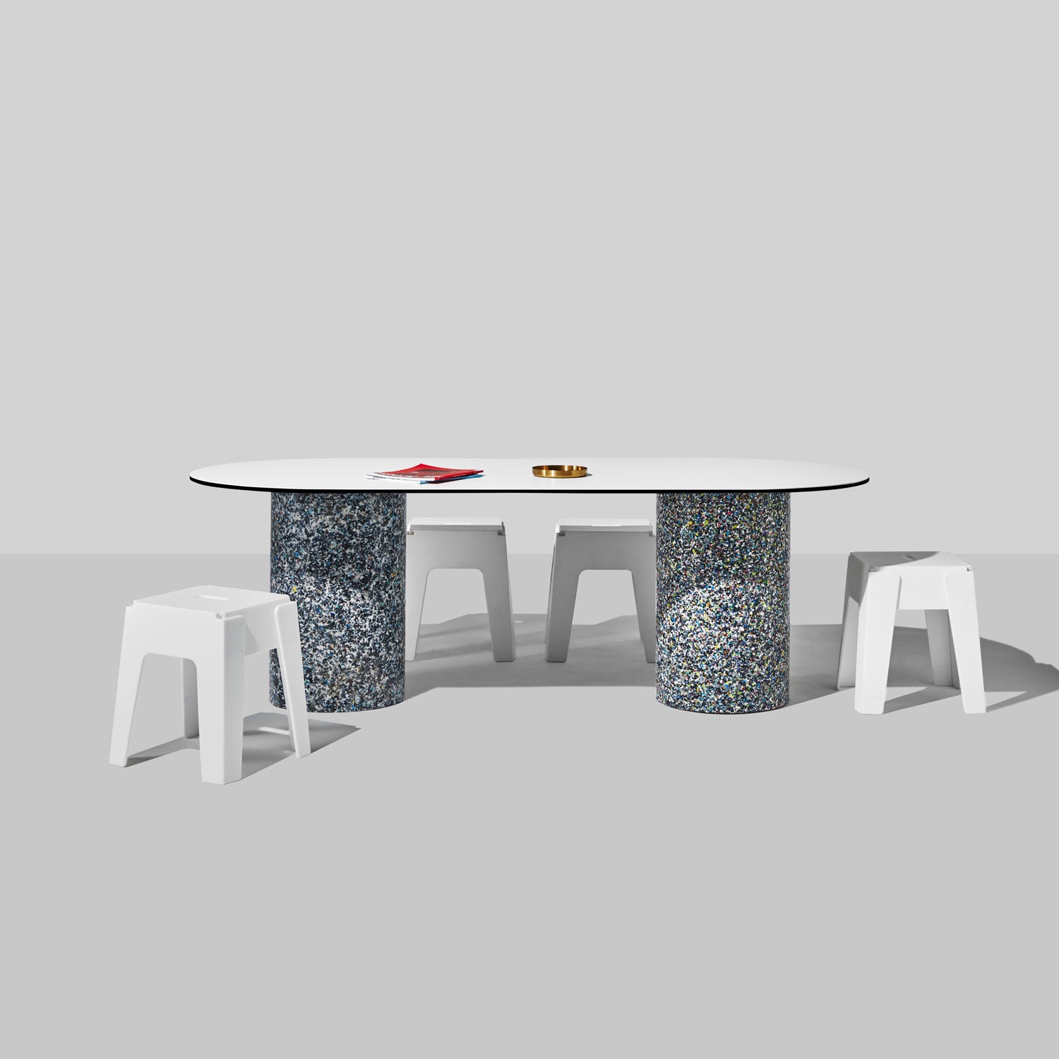 Confetti Dining Table | 100% Recycled Plastic Indoor/Outdoor Furniture Ellipse Top | DesignByThem | GibsonKarlo
