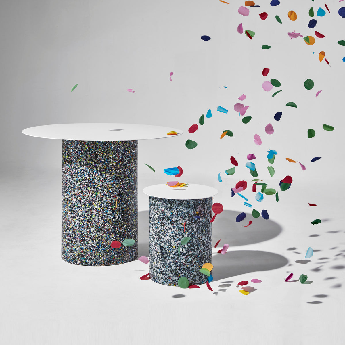 Confetti Round Dining Table | 100% Recycled Plastic Indoor/Outdoor Furniture Pedestal Base | DesignByThem | GibsonKarlo | Gallery