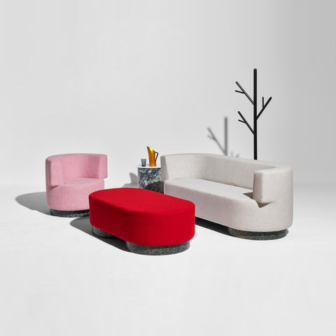 Confetti Bench Large | Upholstered Ottoman | Recycled Plastic Base | GibsonKarlo | DesignByThem