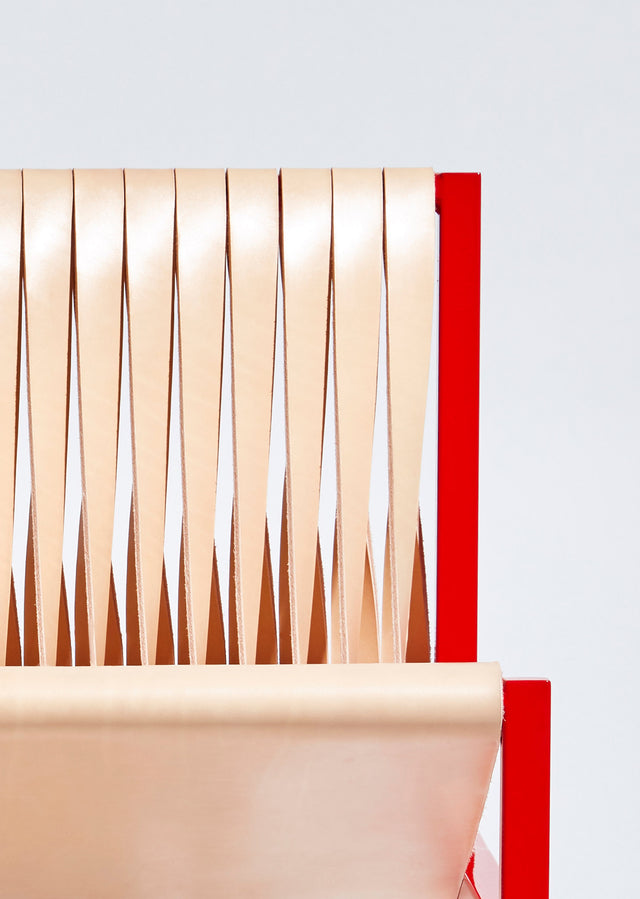 DL Lounge Chair by Dion Lee, Sarah Gibson & Nicholas Karlovasitis | Saddle Leather & Metal | DesignByThem